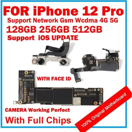 100% Original Unlocked Motherboard Free iCloud for iPhone 12 Pro With Full Chips Main Logic Board Good Plate MB LBS
