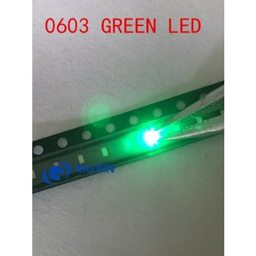 200pcs SMD 0603 LED Diode Light-emitting-diodes Emerald Green Esmeralda Verde 0603 SMD LED Diodo Bright Chips Diodi Pack 525nm