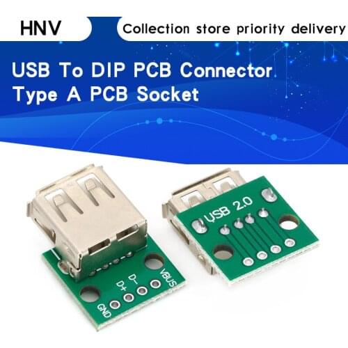 5pcs Type A Female USB To DIP 2.54mm PCB Connector Female USB PCB Board Connector USB PCB Socket USB Connector