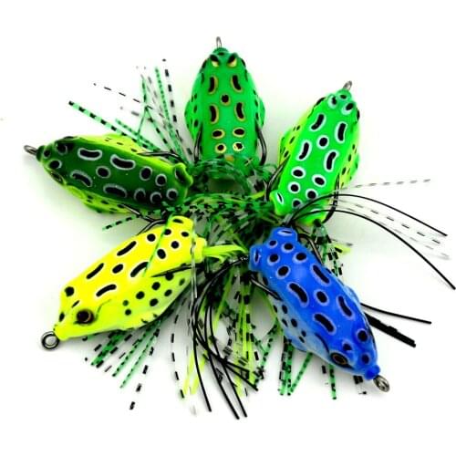 50 Hot Sale Frog lures With Hook Top Water Fishing Lures Artificial Fish Tackle 5CM 8G Soft Plastic Bait