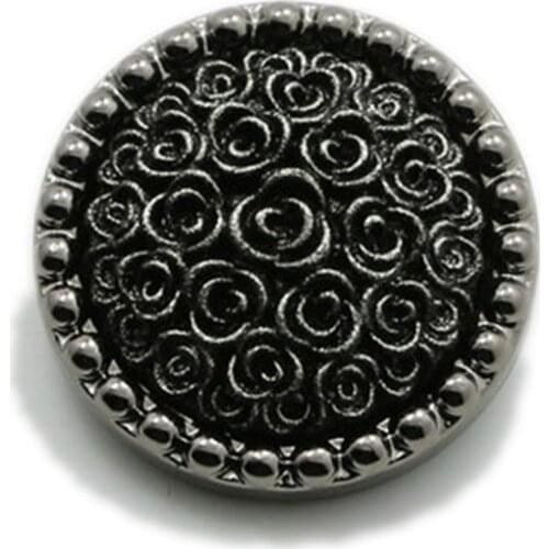 6pcs 30mm Black Resin Flower Button Plastic Rhinestone Decor Buckle Women Coat Shank DIY Suit Windbreaker Sewing Accessory