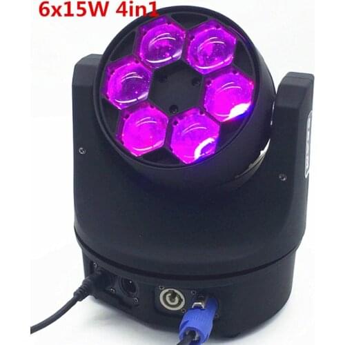 6X15w RGBW 4IN1 Led Bee Eyes Beam Moving Head Light DMX Stage Light dimmer 10/15 channels