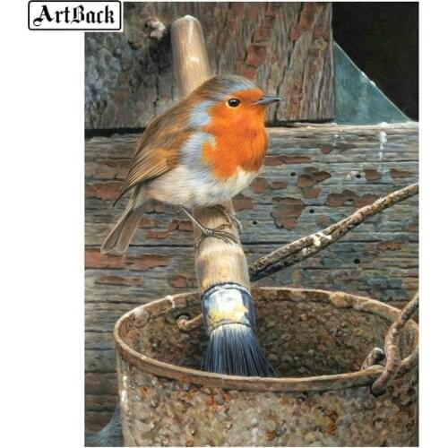 5d diy diamond painting bird iron pass square mosaic 3d new arrival diamond embroidery animal round draw sparrow