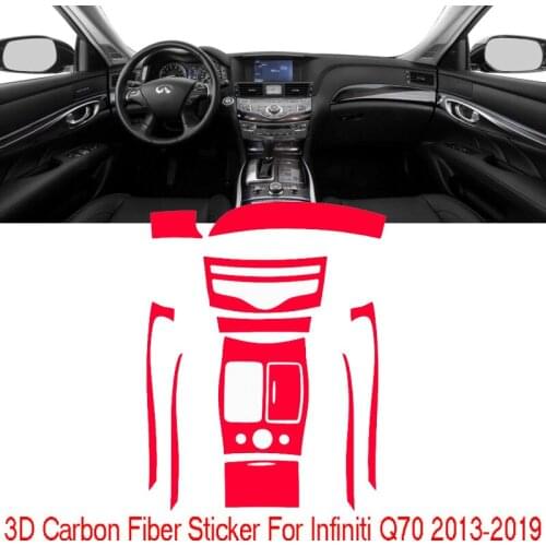 Car-Styling New 3D Carbon Fiber Car Interior Center Console Color Change Molding Sticker Decals For Infiniti Q70 2013-2018
