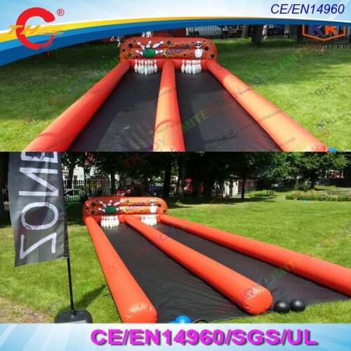 Free Shipping Double Lanes Inflatable Human Bowling Game/Interactive Bowling Alley Sports Game/inflatable bowling lanes price
