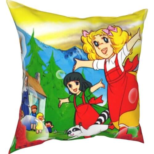 Candy Candy Anime Poster Pillow Cases 80s Kawaii Manga Cushion Covers Zippered Decor Throw Pillow Case Cover for Bed 40x40cm