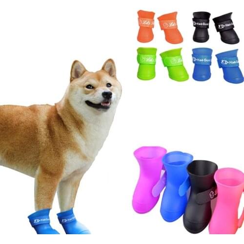 Pet Dog Cats Rain Shoes Pet Boots Rubber Portable Anti Slip Waterproof Pet Dog Cat Rain Shoes Pet supplies Size S/M/L/XL/XXL