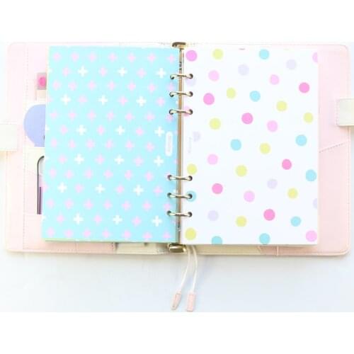 Domikee colorful decoration index divider for 6 rings binder planner notebook,candy school refilling inner paper stationery A5A6