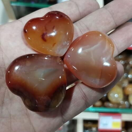 Natural Heart-Shaped Colorful Red Carnelian Agate Flame Geode Healing