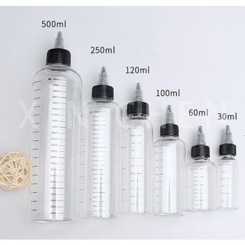 5pcs Plastic PET E juice Liquid Capacity Dropper Bottle Twist Top Cap Tattoo Pigment Ink Containers 30ml/60ml/100ml/120ml/250ml