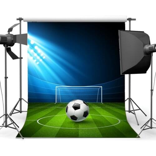 Football Field Backdrop Interior Stadium Backdrops Stage Lights Green Grass Meadow Sports Match Photography Background