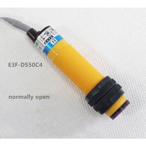 Photoelectric switch sensor infrared diffuse reflection DC three wire distance adjustable 24V E3F-DS50C4 E3F-DS50B2 DC 6-36V