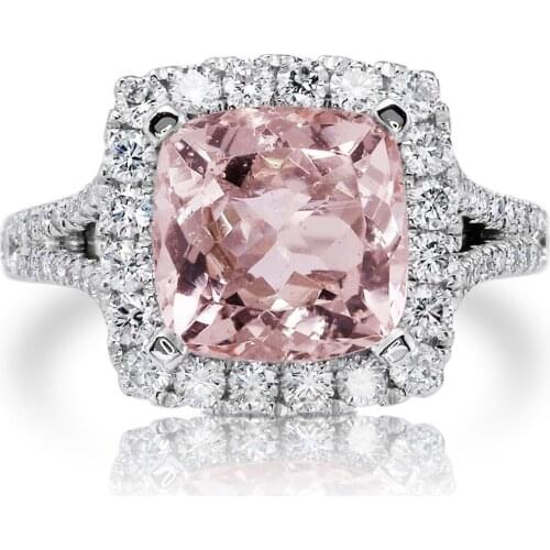 Exquisite High-end Ladies Pink Zircon Ring Luxury Engagement Wedding Ladies 925 Silver Jewelry Ladies Bridal Ring diamond ring