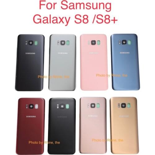 SAMSUNG Back Battery Cover For Samsung Galaxy S8 G950 SM-G950F G950FD S8 Plus S8+ G955 SM-G955F G955FD Back Rear Glass Case
