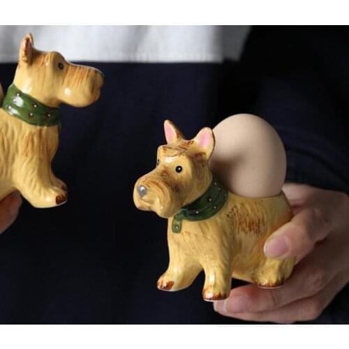 Creative Puppy Egg Cup Cute Dog Shape Ceramic Egg Rack Cup Porcelain Boiled Egg Holder Tray Kitchen Utensil Gadget N0PA