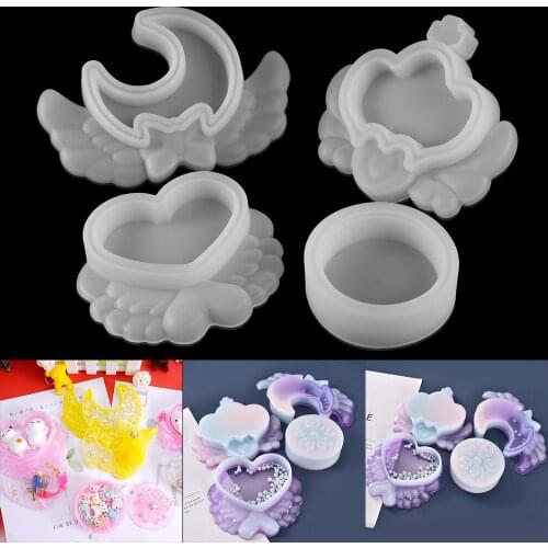 Round Crown Shape Storage Box Resin Silicone Mold Jewelry Gift Box Epoxy Casting Molds for DIY Resin Crafts Jewelry Tools