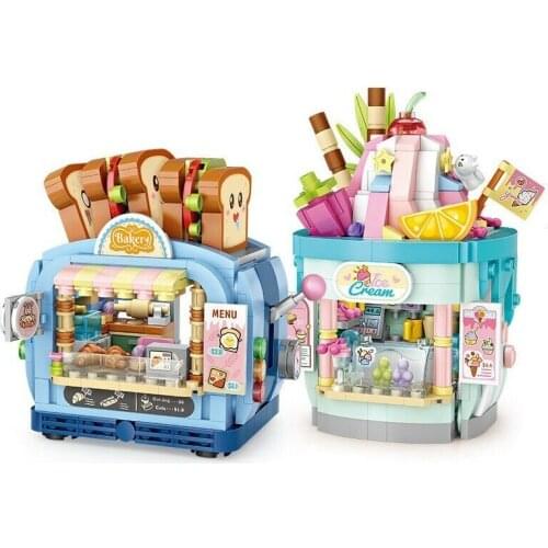 LOZ MINI Blocks Kids Building Toys Grils building blocks Puzzle Bakery ice-cream shop 1745 1746 no box