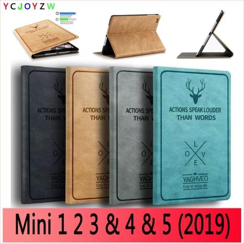 For iPad Mini 5 4 3 2 1 Case Deer Head Magnetic smart sleep wake Cover Case for iPad Mini 2 5 2019 Case Fund