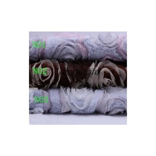 Small rabbit velvet double color plate with embroidered peony flower costume pillow bedding flannel fabric