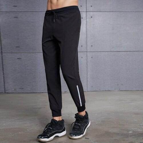 Mens Reflective Sports Pants for Running Jogging Male GYM Trousers Adjustable Drawstring Basketball Training Sweatpants M-3XL