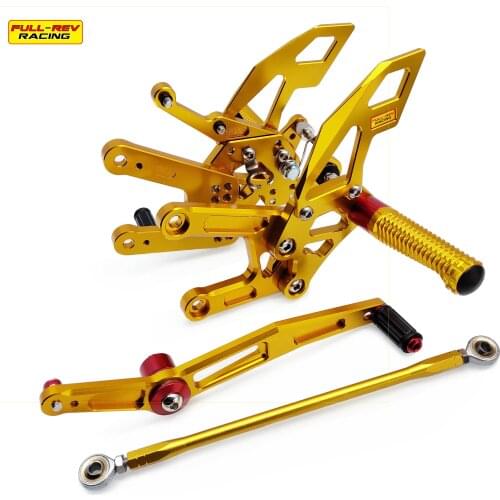 GOLD Full Rev Racing REARSETS Motorcycle Rearset Footpegs For YAMAHA YZF-R6 2006-2014