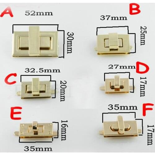 Rectangle Clasp Turn Lock Twist Lock DIY Handbag Bag Purse Hardware Closure Bag Parts hardware accessories