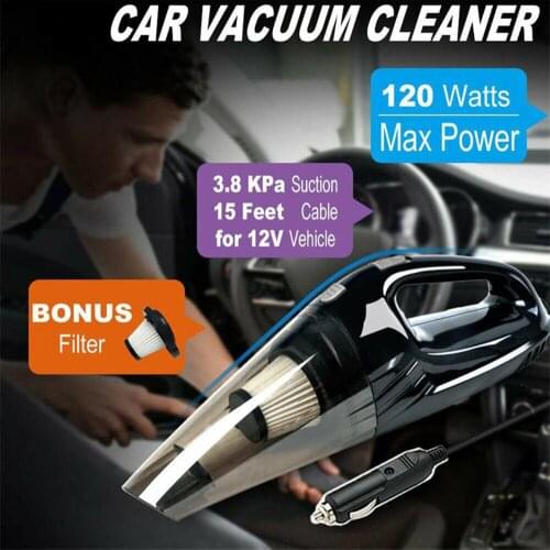 3800pa 100W Household & Car Vacuum Cleaner Portable Cigarette Lighter USB Rechargeable Mini Handheld Vacuum Cleaner for Home Car