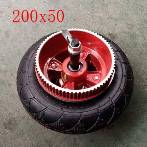 Size8 inch rear Wheels With Drive Gear+brake+axle kit200x50 Inflatable tire tube /solid tyre with alloy rim for Electric scooter