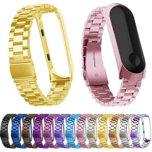 2019 Newest Stainless Steel Wrist Strap Accessories for Xiaomi Mi Band 3 Band 4 Metal Smart Bracelet Band for Mi Band 3 Band 4
