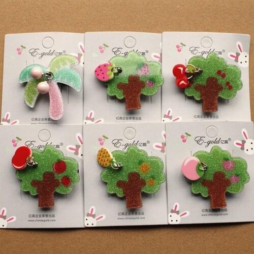 Christmas Gift 2017 Kids Hair Clips 10pcs/lot Top Quality Girls Christmas Tree Acylic Plastic Lovely Girls Hairpins Kid Barrette