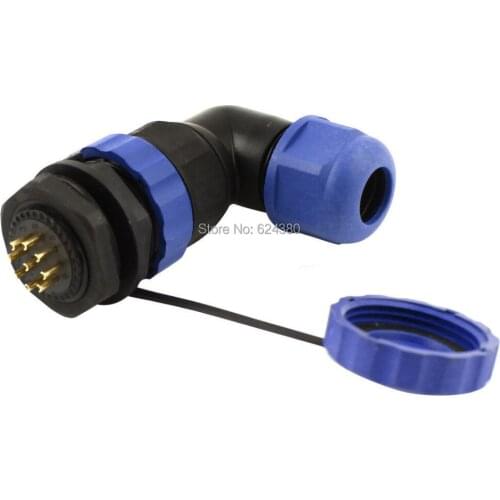 SD20 20mm 9 Pin Waterproof Aviation Connector Right Angle Panel Mount Solder Female Male Plug Socket Elbow IP68