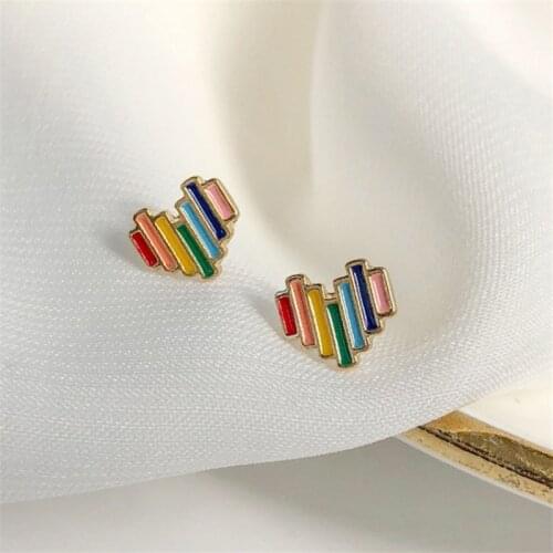 2020 fashion nifty rainbow earrings stud earrings women love fashion stud earrings jewelry accessories