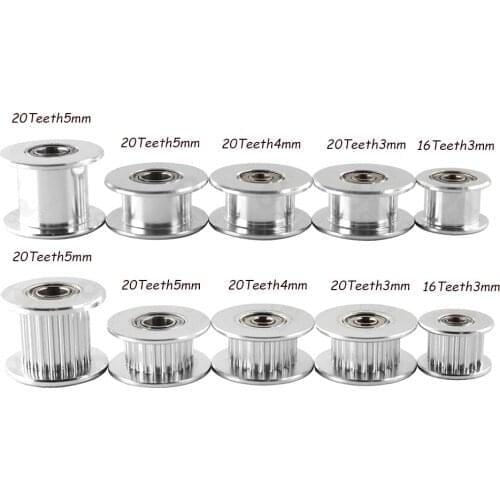 GT2 Idler Timing Pulley 16/20 Tooth Wheel Bore 3/5mm Aluminium Gear Teeth Width 6/10mm 3D Printers Parts For Reprap Part