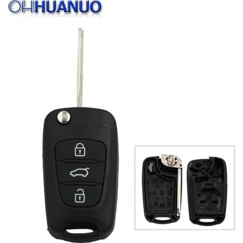 Uncut Blank Car Key Flip Folding Remote Key Shell 3 Buttons for KIA K2/K5 Keyless Entry Remote Fob