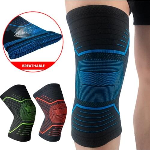 Sports Knee Support Genouillere Sport Kneepad Patella Knee Protector Knitting Anti-Slip Basketball Knee Pads Guard Strap Brace