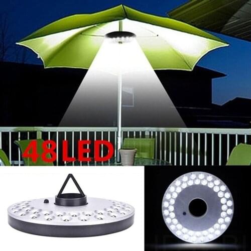 48 Led Super Bright Patio LED Umbrella Light Outdoor Portable Camping Tent Light Lamp with Hook Garden Lantern Dropshipping