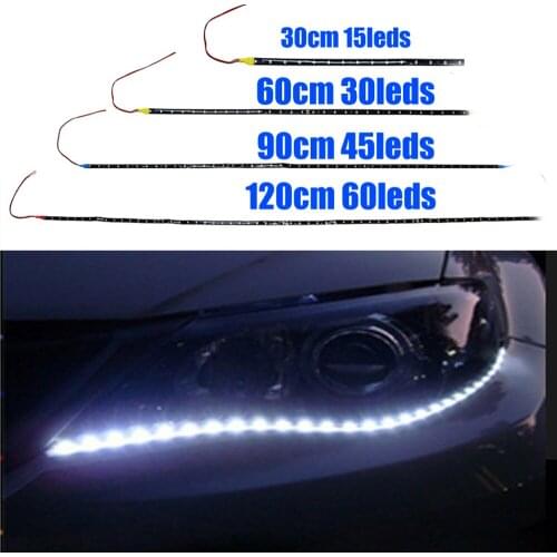 Led strip Light 12v 3528smd 120/ 90/ 60/ 30CM white waterproof Red Green Blue Yellow LED car light for car interior motorcycle
