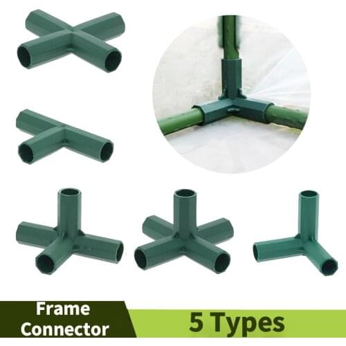 16MM Tube 5 Types Plant Frame Connector Pillar Fittings Plastic Greenhouse Bracket Accessories Garden Tools Connecting Parts