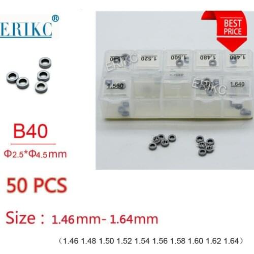 ERIKC Shims B40 Gaskets Sizes 1.460-1.640mm Common Rail Injector Adjusting Shims 50 pieces and Valve Adjustment washer