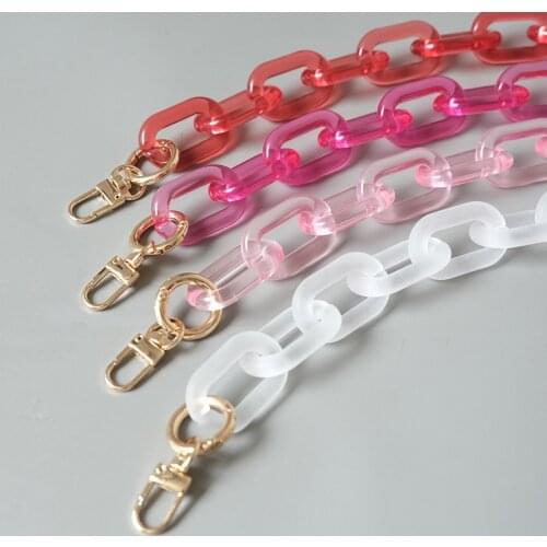 Jelly Resin Bag Chain Fashion One-Shoulder Chain Handbag Parts White Red Pink Candy Color Shoulder Bags Chains Women Bag Belt