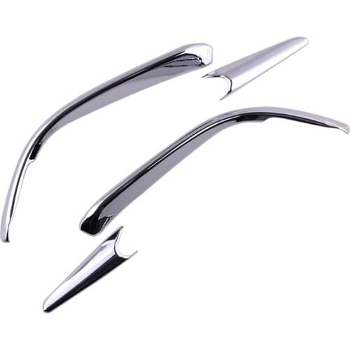 1Set Exterior Chrome Front Fog Light Lamp Eyelid Eyebrow Strip Trim Garnish Molding Styling Fit For Mazda 3 Axela 2017 2018