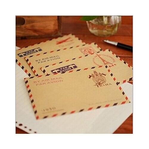 10 PCS Retro Postcard Letter Mini Gifts Envelope Stationary Storage Brown Kraft Paper Vintage Envelopes School Supplies