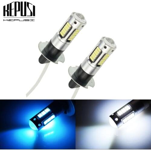 2X H3 LED Car Bulbs Auto LED Fog Lamp 4014 DRL Daytime Running External Lights Day Driving Vehicle White Ice Blue Car styling