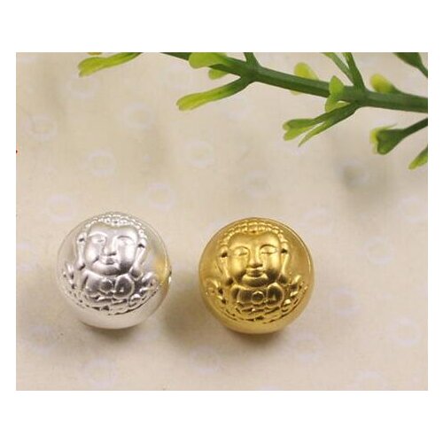 3D 100% 999 Silver Beads Pure Silver Vairocana Buddha Beads Tibetan Buddha Good Luck Beads DIY Jewelry Accessories