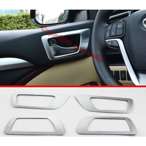 ABS Pearl Chrome Interior Car Decoration Door Handle Cover Trim Molding For Toyota Highlander 2014-2019