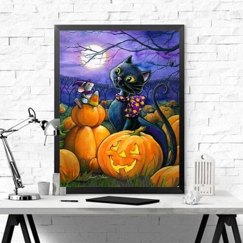 Cartoon Pumpkin diamond painting mosaic stitch full square/round drill diamond embroidery Halloween gift kids room decor TT5641