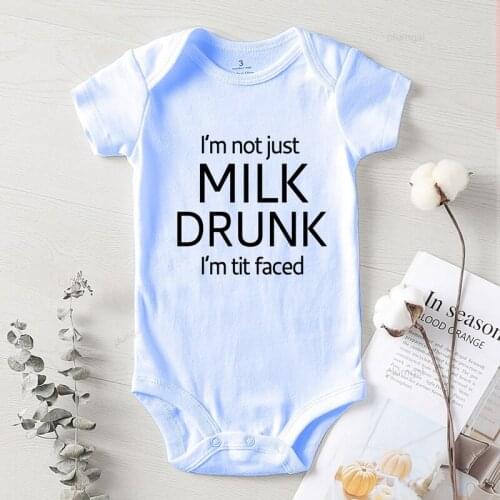 Children Jumpsuits I'm Not Just Milk Drunk Letter Print New Born Baby Girl Clothes Nowborns Jumpsuit Romper for Babies