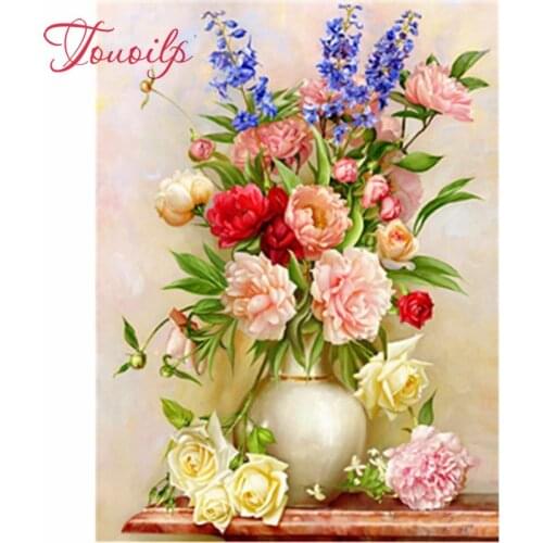 Bricolage diamant peinture fleur Vase point de croix plein carré perceuse mosaïque perlé artisanat Kits strass photo