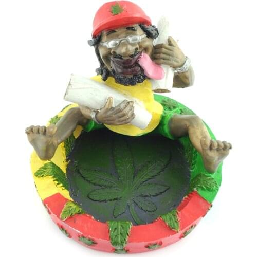 GERUI Resin Crafts Decoration Funny Cigarette Ashtray High Quality Gift Jamaica Bob Marley Cigar Ashtray For Smoking