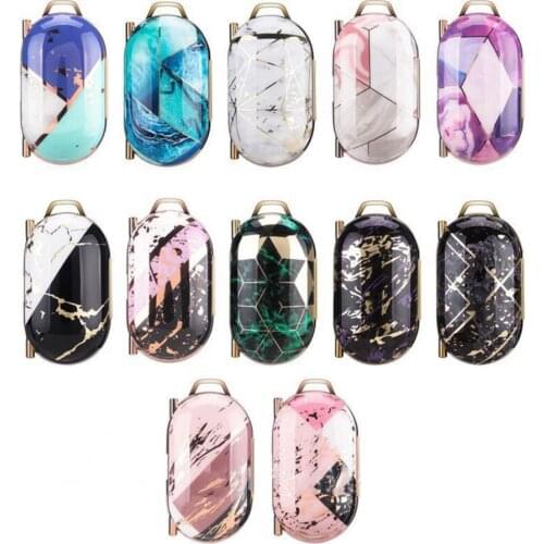 Bluetooth Earphone PC Glossy Plating Hard Shell Protective Case with Carabiner Storage Cover for Samsung Galaxy Buds